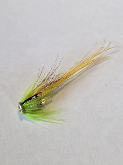 Tube Flie Frontlip 10mm Shrimp/Boar Flie Golden/F-Green